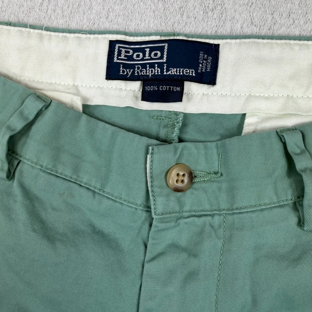 VTG Y2K Polo Ralph Lauren Mens Classic Fit Chino Pants Sage Green 34x27 Cotton
